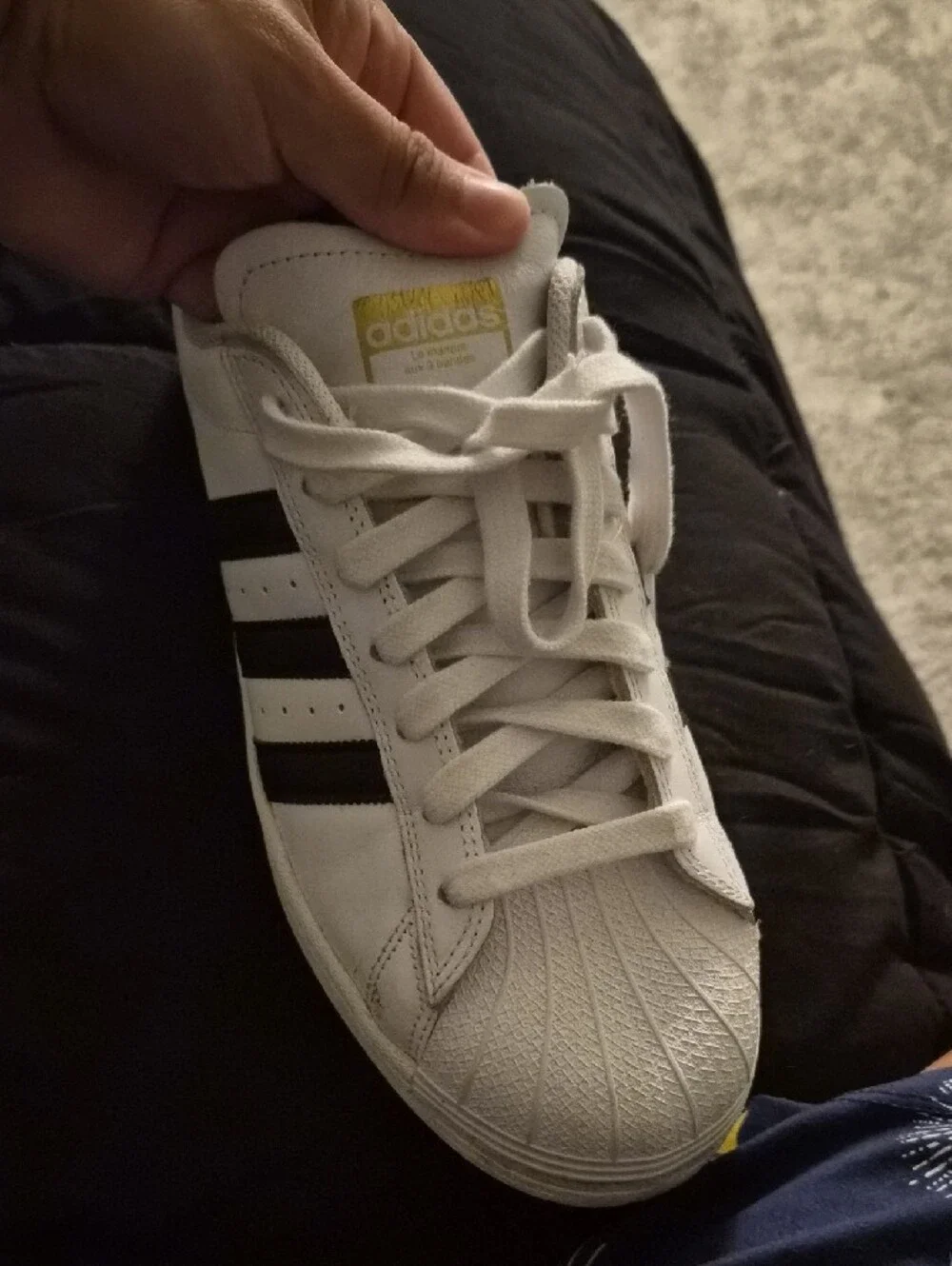 adidas White Sneakers with Black Three Stripes
